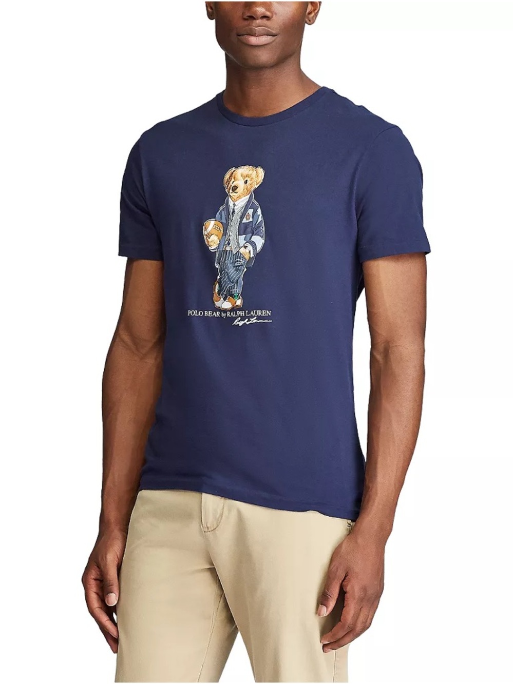 Ralph Lauren Navy Crewneck Tee with Polo Bear Graphic